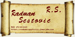 Radman Šestović vizit kartica